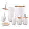 6 Piece White Bathroom Accessory Set With Trash Can Toilet Brush Soap Pump